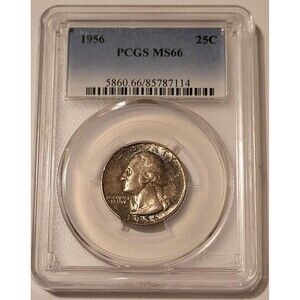 1956 Washington Quarter MS66 PCGS Toned